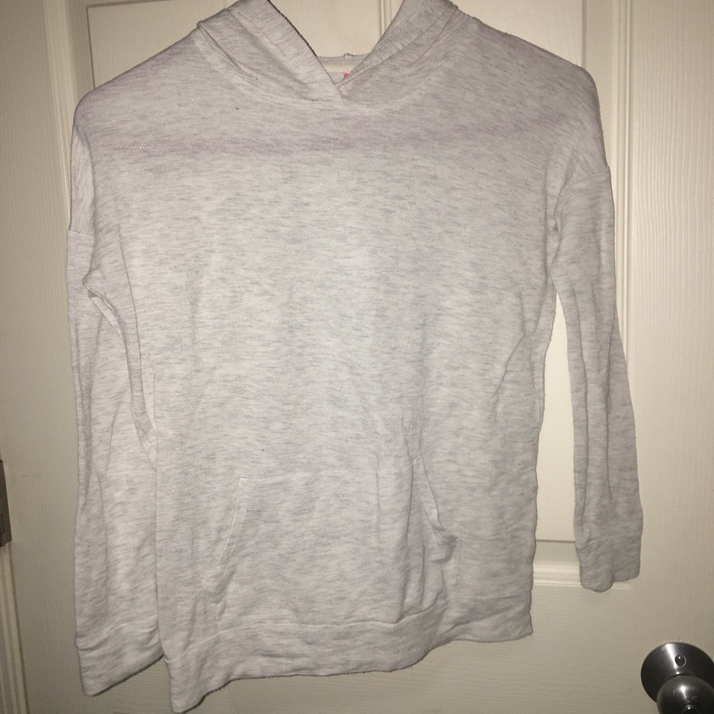 white/grey lightweight hoodie, size 10/12 (m)